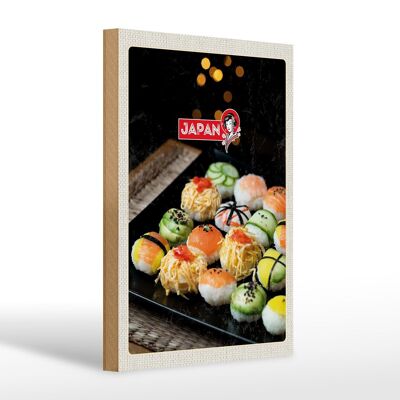 Cartel de madera viaje 20x30cm Japón Asia Sushi Pepino Aguacate