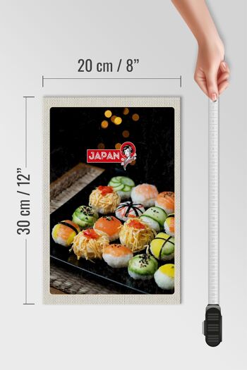 Panneau en bois voyage 20x30cm Japon Asie Sushi Concombre Avocat 4
