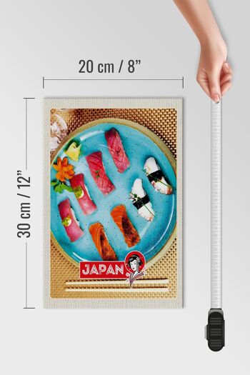 Panneau en bois voyage 20x30cm Japon Asie poisson sushi algues 4