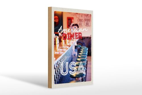 Holzschild Reise 20x30cm Amerika USA Diner Restaurant Urlaub