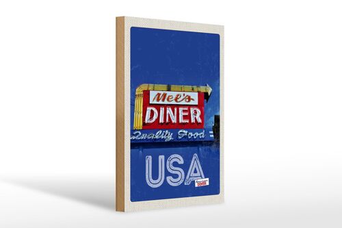 Holzschild Reise 20x30cm Amerika Mees Diner Restaurant
