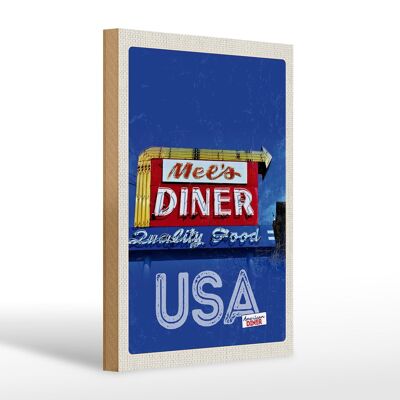 Holzschild Reise 20x30cm Amerika Mees Diner Restaurant