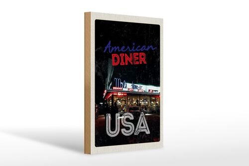 Holzschild Reise 20x30cm USA Diner Restaurant Lunch Dinner