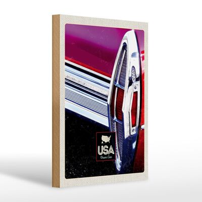 Cartello in legno da viaggio 20x30 cm America vacanze in auto da sogno vintage