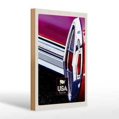 Holzschild Reise 20x30cm Amerika Oldtimer Dream Cars Urlaub