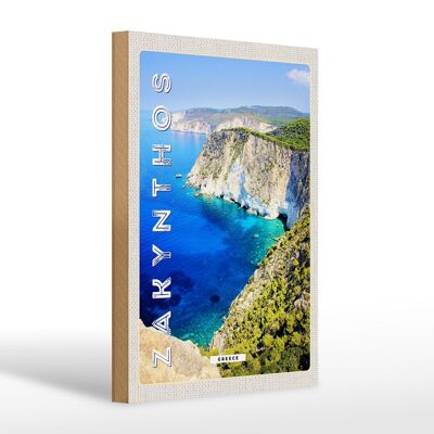 Cartello in legno da viaggio 20x30 cm Zacinto Grecia Grecia mare