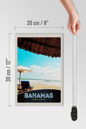 Panneau en bois voyage 20x30cm Bahamas ouest Inde vacances soleil 4