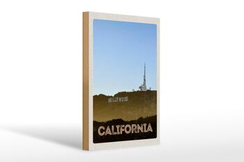 Panneau en bois voyage 20x30cm California America Hollywood Star 1