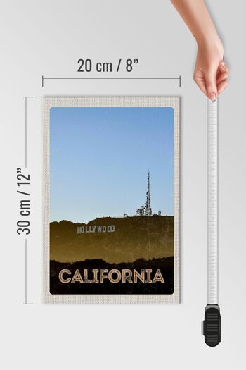 Panneau en bois voyage 20x30cm California America Hollywood Star 4