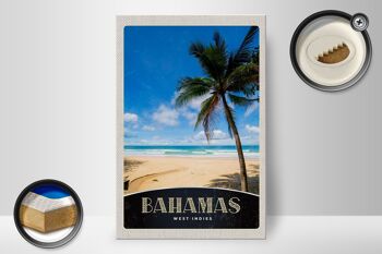 Panneau en bois voyage 20x30cm Bahamas Antilles plage palmier 2