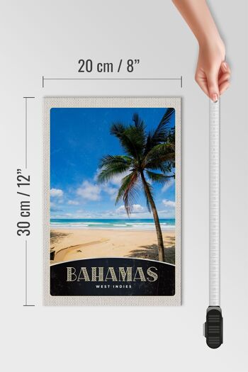 Panneau en bois voyage 20x30cm Bahamas Antilles plage palmier 4