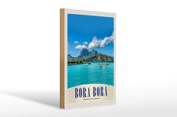 Panneau en bois voyage 20x30cm Île de Bora Bora Polynésie 1