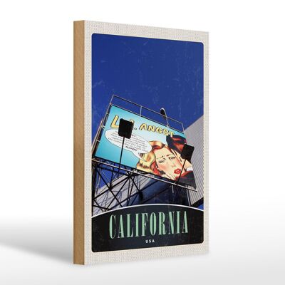 Cartello in legno da viaggio 20x30 cm Attore California America USA