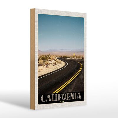 Holzschild Reise 20x30cm California Amerika Strand Straße Wüste