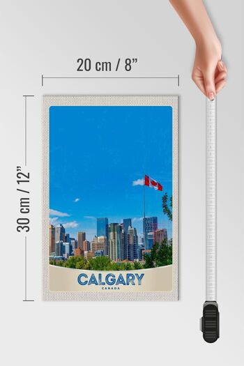Panneau en bois voyage 20x30cm Calgary Canada drapeau de la ville vacances 4