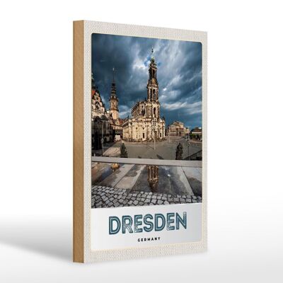 Holzschild Reise 20x30cm Dresden Deutschland Architektur Stadt