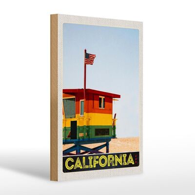Cartello in legno da viaggio 20x30 cm California America costa spiaggia mare