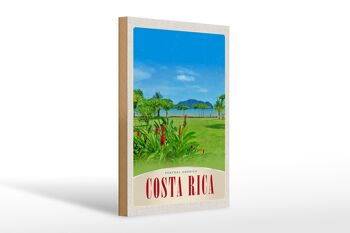 Panneau en bois voyage 20x30cm Costa Rica plage Amérique Centrale 1