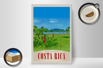 Panneau en bois voyage 20x30cm Costa Rica plage Amérique Centrale 2