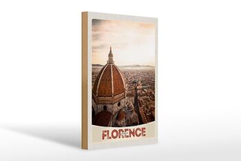 Panneau en bois voyage 20x30cm Florence Italie Europe église de ville 1