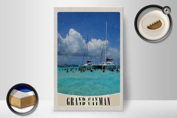 Panneau en bois voyage 20x30cm Grand Cayman Island America Yacht 2