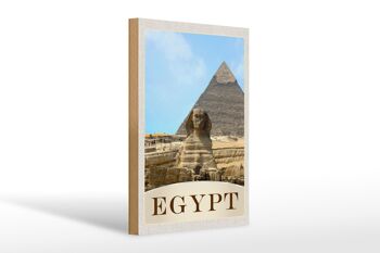 Panneau en bois voyage 20x30cm Egypte Afrique pyramide désert vacances 1