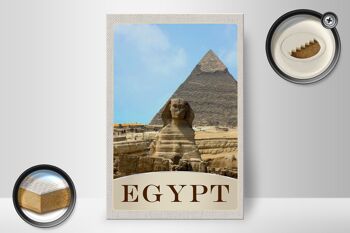 Panneau en bois voyage 20x30cm Egypte Afrique pyramide désert vacances 2