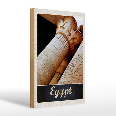 Cartel de madera viaje 20x30cm Egipto África símbolos piramidales