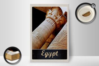 Panneau en bois voyage 20x30cm Egypte Afrique symboles pyramide 2