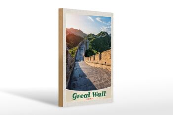 Panneau en bois voyage 20x30cm Chine Grande Muraille de Chine 500 m de haut 1