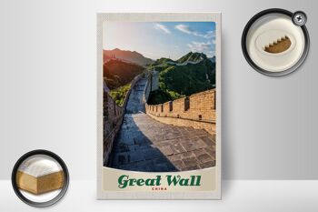 Panneau en bois voyage 20x30cm Chine Grande Muraille de Chine 500 m de haut 2