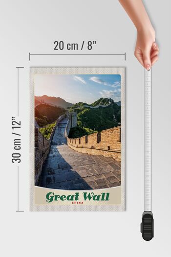 Panneau en bois voyage 20x30cm Chine Grande Muraille de Chine 500 m de haut 4