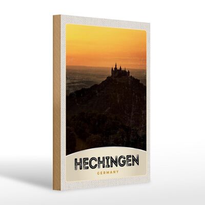 Cartel de madera viaje 20x30cm Castillo de Hechingen Hohenzoller vacaciones