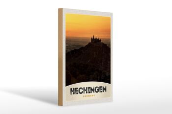 Panneau en bois voyage 20x30cm Château de Hechingen Hohenzoller vacances 1