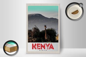 Panneau en bois voyage 20x30cm Kenya Afrique de l'Est Girafe Wilderness 2