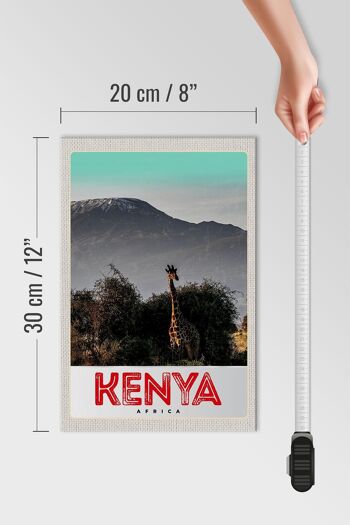 Panneau en bois voyage 20x30cm Kenya Afrique de l'Est Girafe Wilderness 4