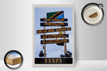 Panneau en bois voyage 20x30cm Kenya Afrique Mont Kilimandjaro 5895 2