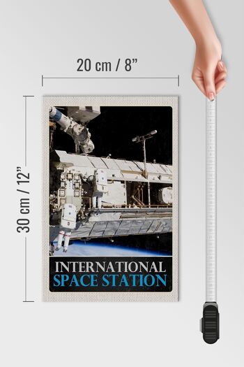 Panneau en bois voyage 20x30cm espace Station Spatiale Internationale 4
