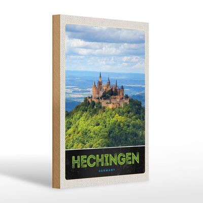 Cartello in legno da viaggio 20x30 cm Hechingen Burg Hohenzollener