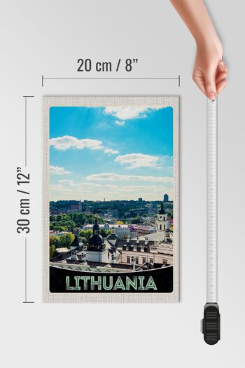 Panneau en bois voyage 20x30cm vue Lituanie vacances visite de la ville 4