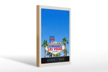 Panneau en bois voyage 20x30cm Las Vegas Nevada Amérique USA Casino 1