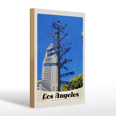 Holzschild Reise 20x30cm Los Angeles USA Amerika Sister Citis