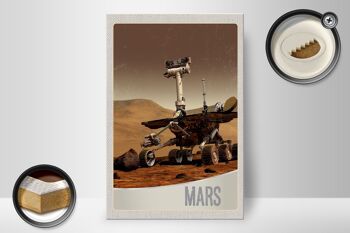 Panneau en bois voyage 20x30cm Monde Vieux Mars Rover Curiosité 2