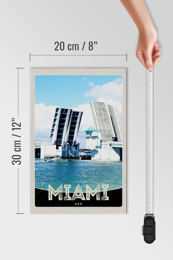 Panneau en bois voyage 20x30cm Miami America USA pont navires 4
