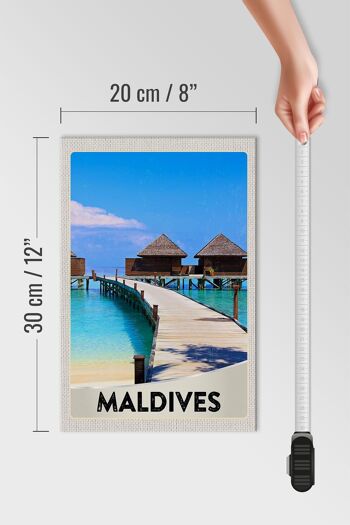 Panneau en bois voyage 20x30cm Maldives île vacances mer 4