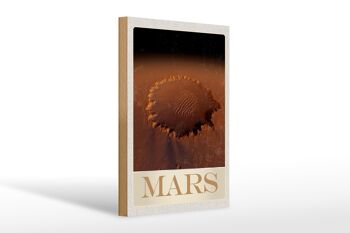 Panneau en bois voyage 20x30cm Mars espace imprimé planète rouge 1