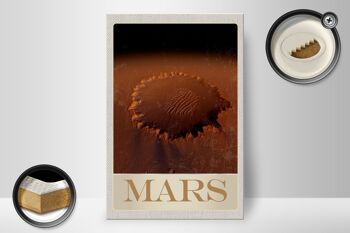 Panneau en bois voyage 20x30cm Mars espace imprimé planète rouge 2