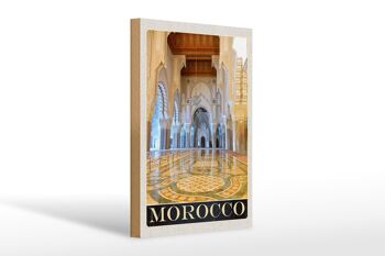 Panneau en bois voyage 20x30cm Maroc Afrique Médina Mosquée vacances 1