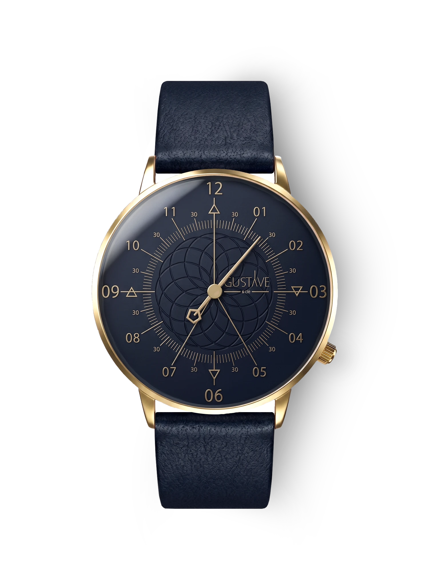 Louis 12H Gold & Blau Uhr - 40mm blaues Lederarmband