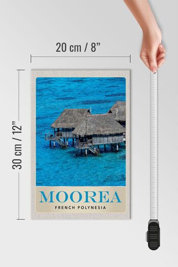 Panneau en bois voyage 20x30cm Île de Moorea Vacances Pacifique Sud 4